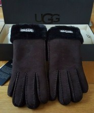 BNIB UGG Australia Chocolate Brown Turn Cuff Gloves (S) RRP £125