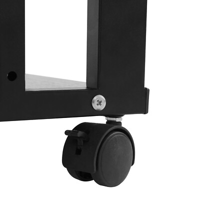5-Tier Heavy Duty AV Media Stand Rack – Tall Black Contemporary Rack, Holds 40-50kg Per Shelf