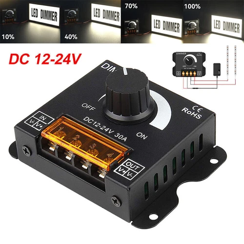 LED Dimmer DC 12V-24V Dimmschalter Helligkeitsregler Drehdimmer Lichtschalter