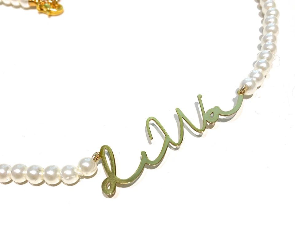 Collarino perle diWa argento sterling 925 placcato oro giallo regolabile - Immagine 2 di 2