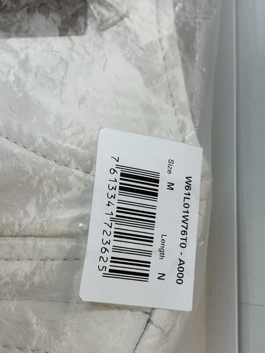 Guess White Leather Look Jacket BNWT Biker Style Net Detail Medium - Picture 16 of 17