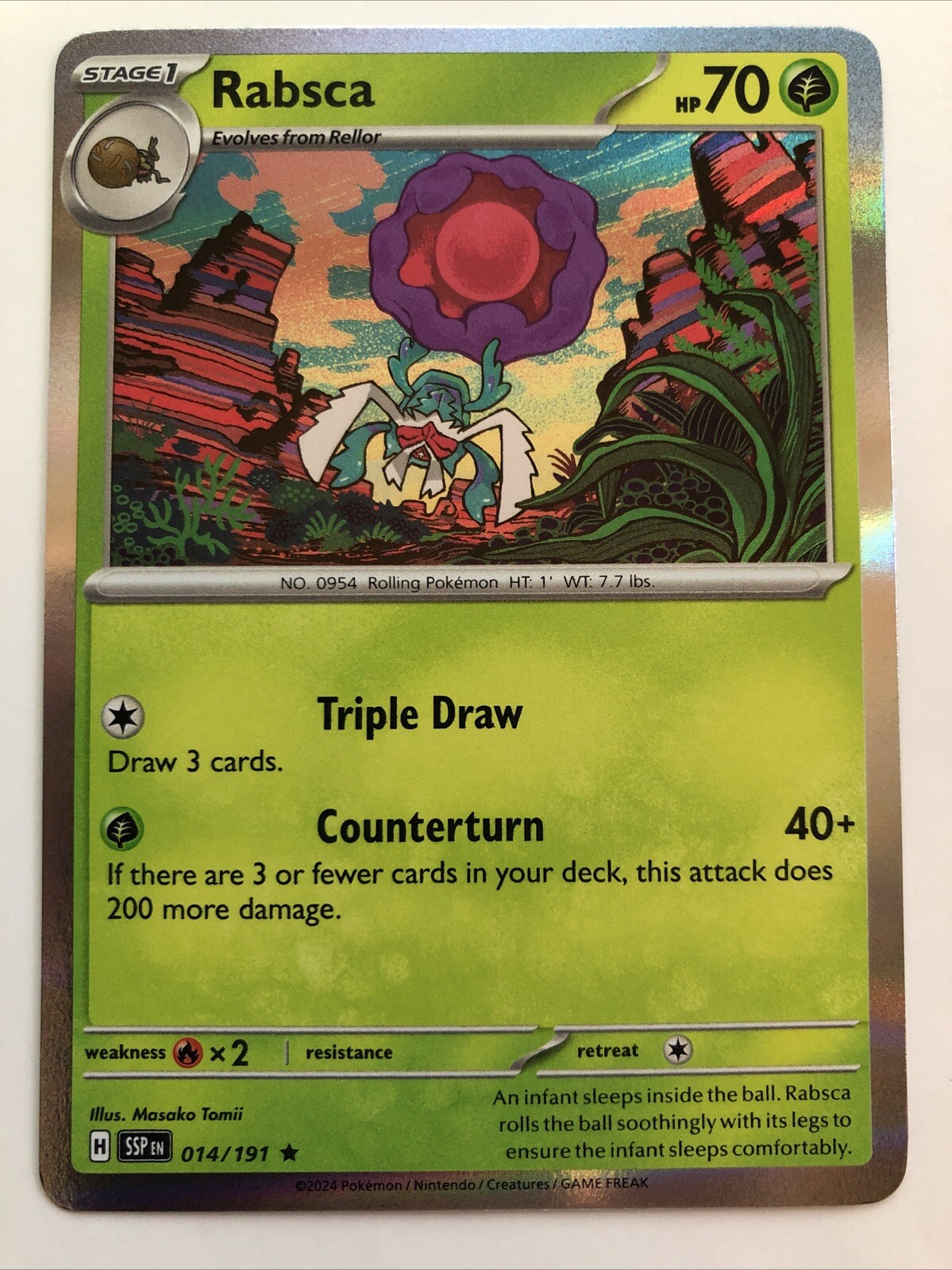 Pokémon TCG Surging Sparks Rabsca Holofoil 014/191 NM Rare