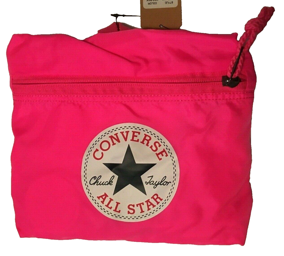 Converse All Star Neon Pink Backpack Packable Lightweight One Size Solid  Zip NWT