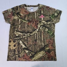 Mossy Oak Ladies XL Break-Up Infinity Camo Short Sleeve T-Shirt Pink Logo NWT