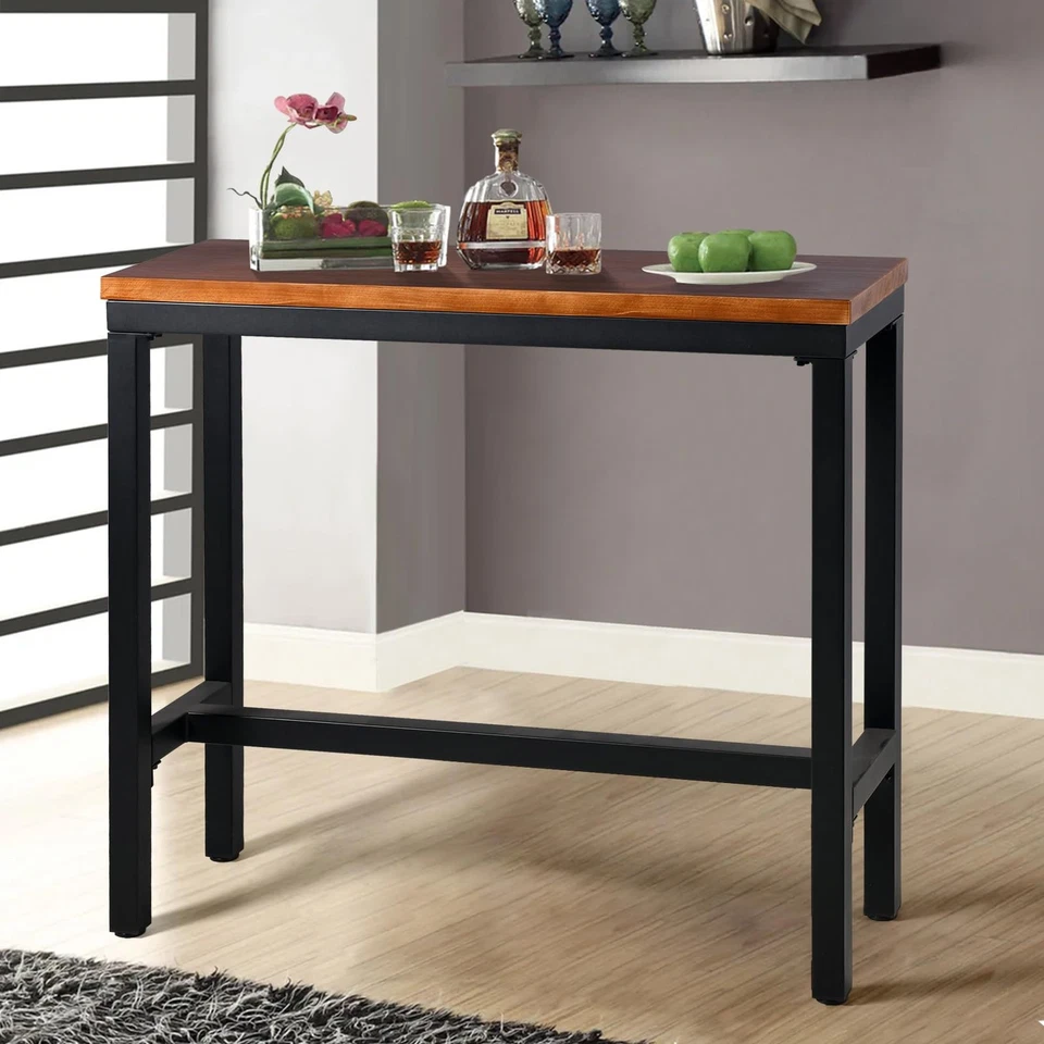 Mesa de Bar, 47.24"L×41.33"H Altura de Bar Mesa de Pub Superior Alta Sofá Rectangular Con... Foto 2 de 4