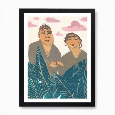 Im Garten Kunstdruck gerahmt Wandbild Poster Leinwanddruck Bild