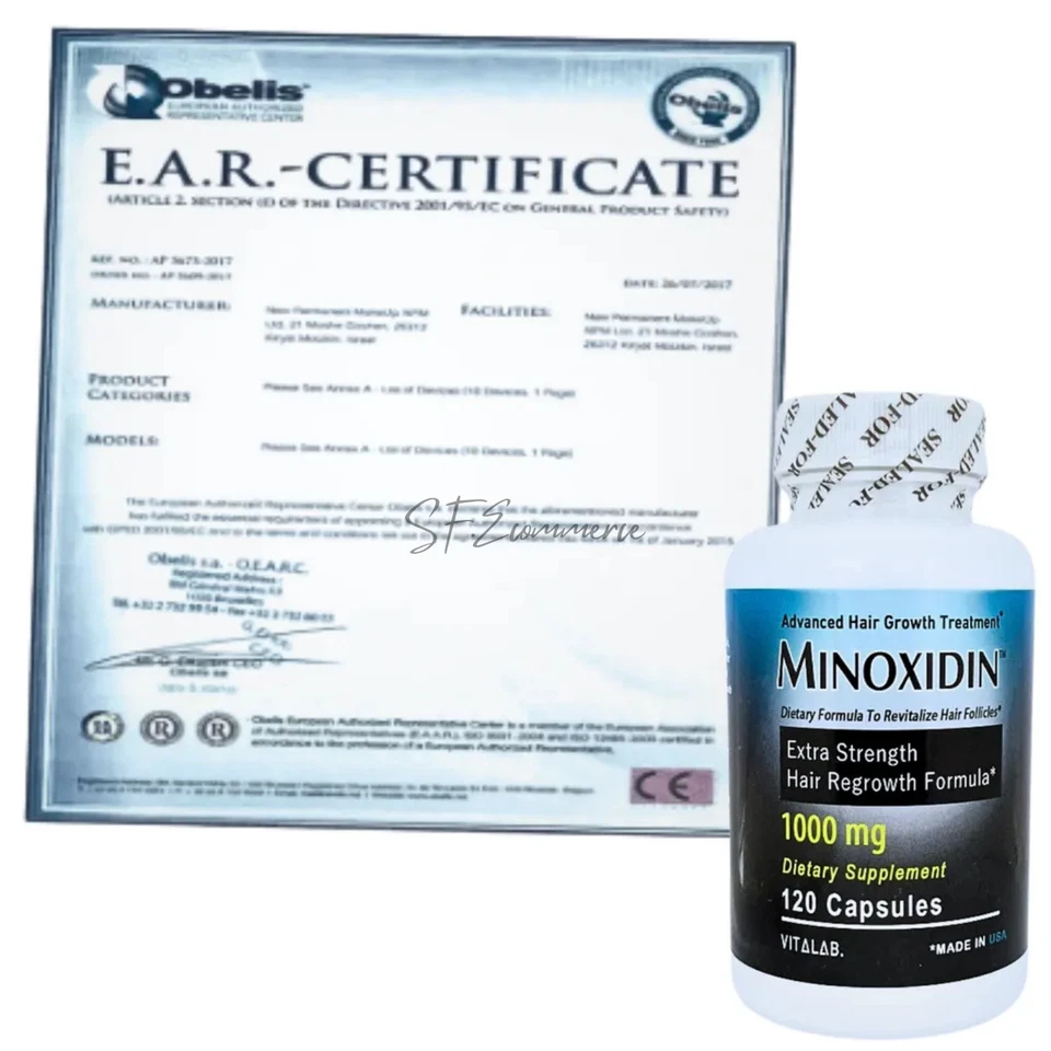 MINOXIDINA 1000mg Fuerza del Cabello Extra 120 Cápsulas Recrecimiento Hombres Mujeres Crecimiento Foto 2 de 4