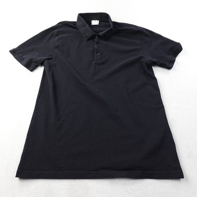 ASKET Pique Polo Shirt Mens XL Short Black Organic Cotton Short Sleeve Portugal