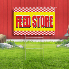 FEED STORE Farmer Farm Food Animals Indoor Outdoor Yard Sign with metal stakes