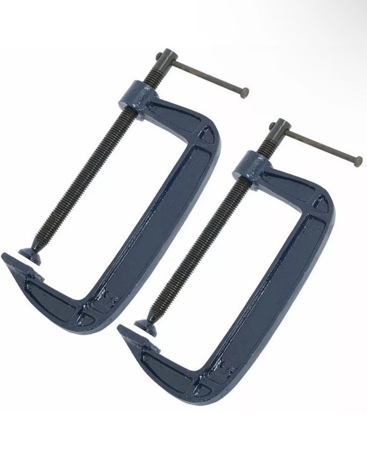 2 x 150mm G Clamp Heavy Duty Cast Iron Clamps Wood Working Welding Tool