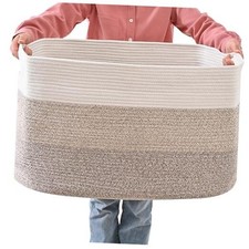 Extra Large Blanket Basket Living Room, Rectangle 25  x16  x16  Gradient Brown