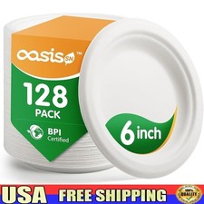 Compostable Bamboo Plates Disposable Eco-Friendly Microwave Safe Leak Resistant