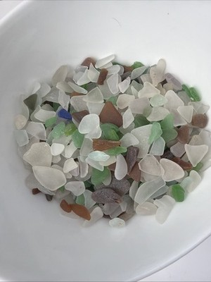 50 Micro-Small Pieces Of Surf Tumbled Sea Glass Chesapeake Bay Various Colors