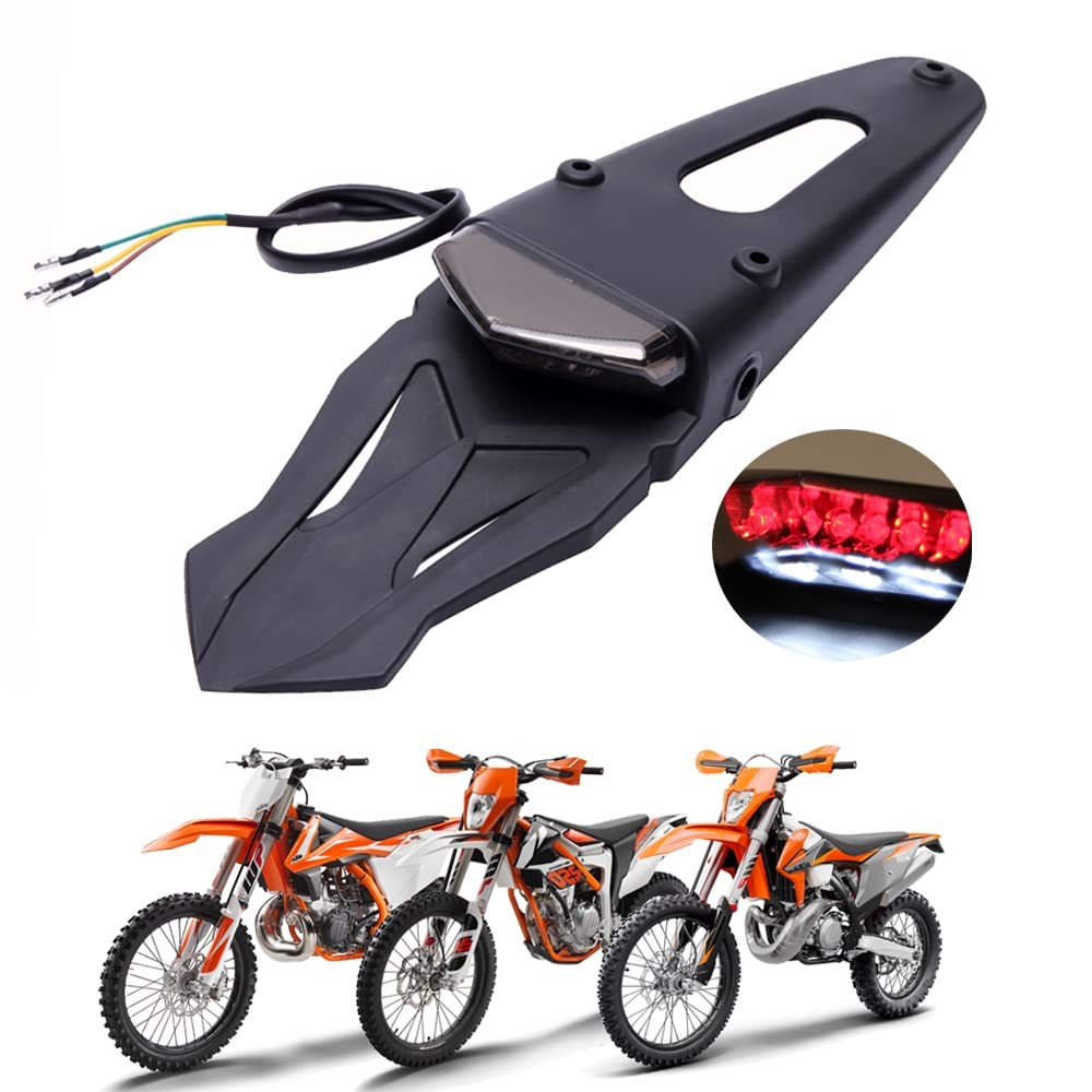 Moto dirt bike fender feu arrière LED rouge stop tout terrain