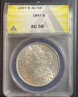 1897  ANACS  AU58 90% Morgan Silver Dollar. A fine example, remarkable coin