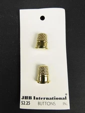JHB International Gold Thimble Buttons New Old Stock #93101 Made in England (2)