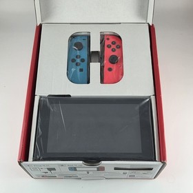 Nintendo Switch with Neon Blue Red Joy-Con V2 Open Box Never Used