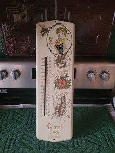 VINTAGE STROH'S EXTRA THERMOMETER DETROIT MICH BEER ADVERTISING 24” BREWERY