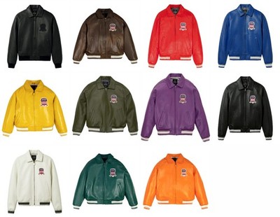 Men's Avirex Bomber American Flight Jacket Sheep Leather Jcket All Colors