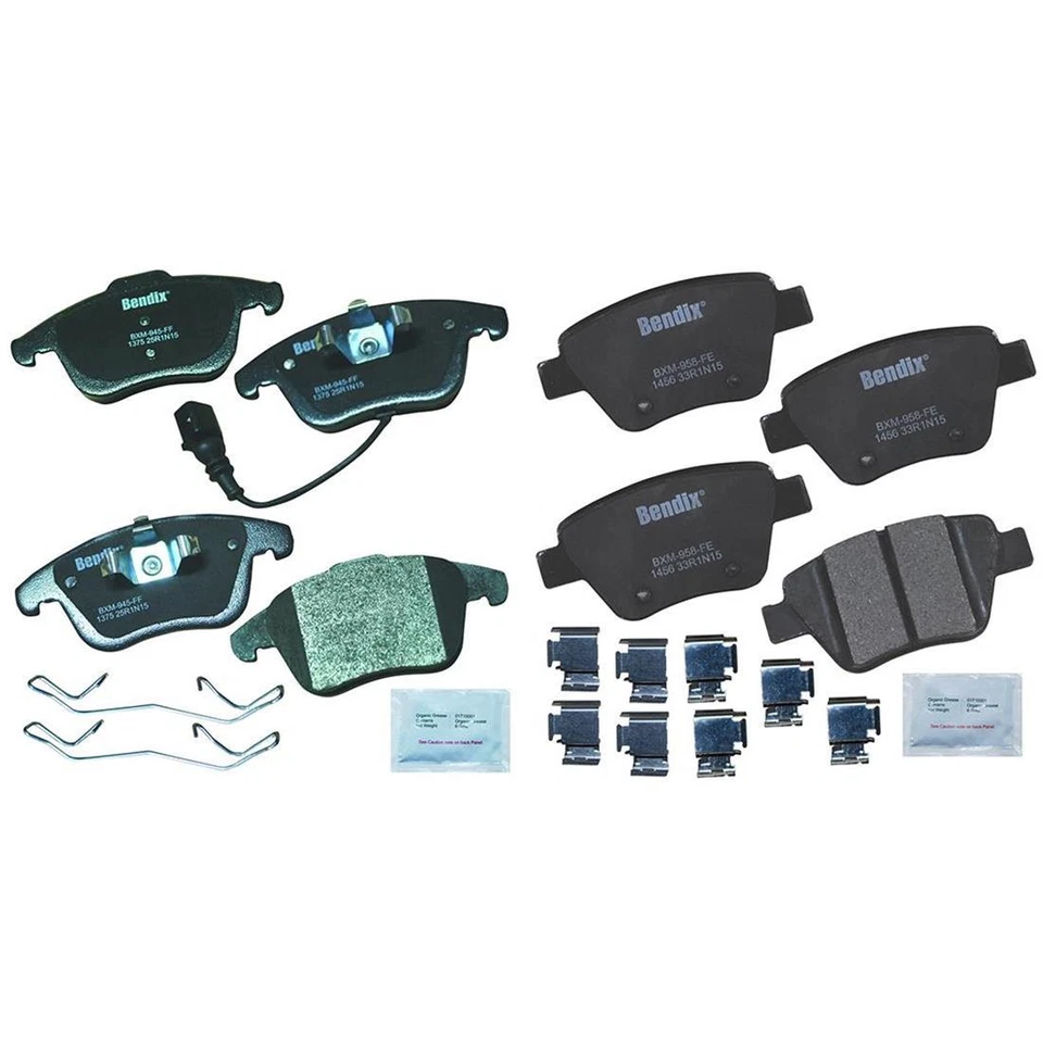 2x Juego de pastillas de freno de disco delanteras traseras para Volkswagen Passat 2012~2015 Foto 2 de 2