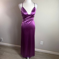 NWT Hello Molly Events of Class Satin Maxi Dress Purple Womens 4 Formal Pretty