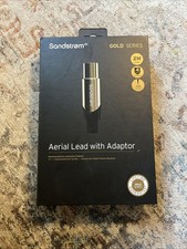 Sandstrom Gold Series S2AER315 Aerial Lead with Adaptor 2m Black Brand New Box