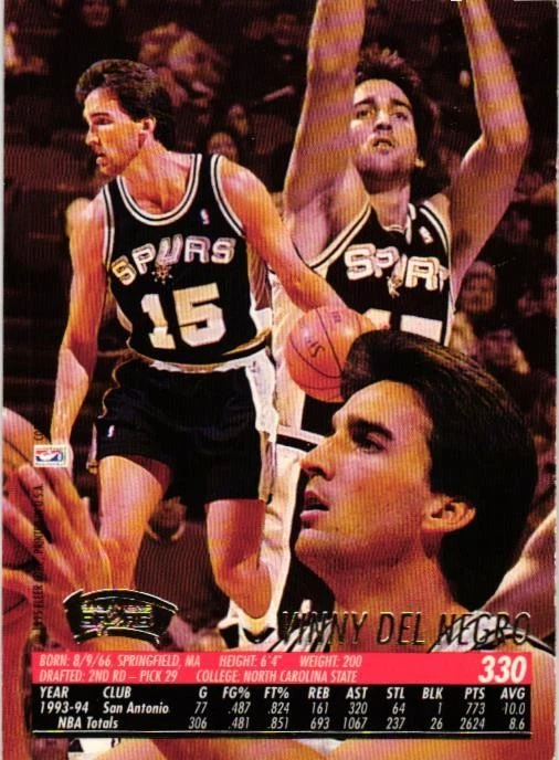 1994-95 Ultra #330 Vinny Del Negro - Image 2 of 2