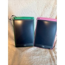 Set of 2 LCD Writing Tablets 8.5 Inch Doodle Note Drawing Pads Green  Pink Kids