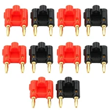Easy Install Dual Banana Plugs 10PCS Gold 4mm Screw Type 12 AWG Speaker Cable