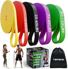 Heavy Duty Resistance Bands Set 5 Loop for Gym Exercise Pull up Fitness Workout.