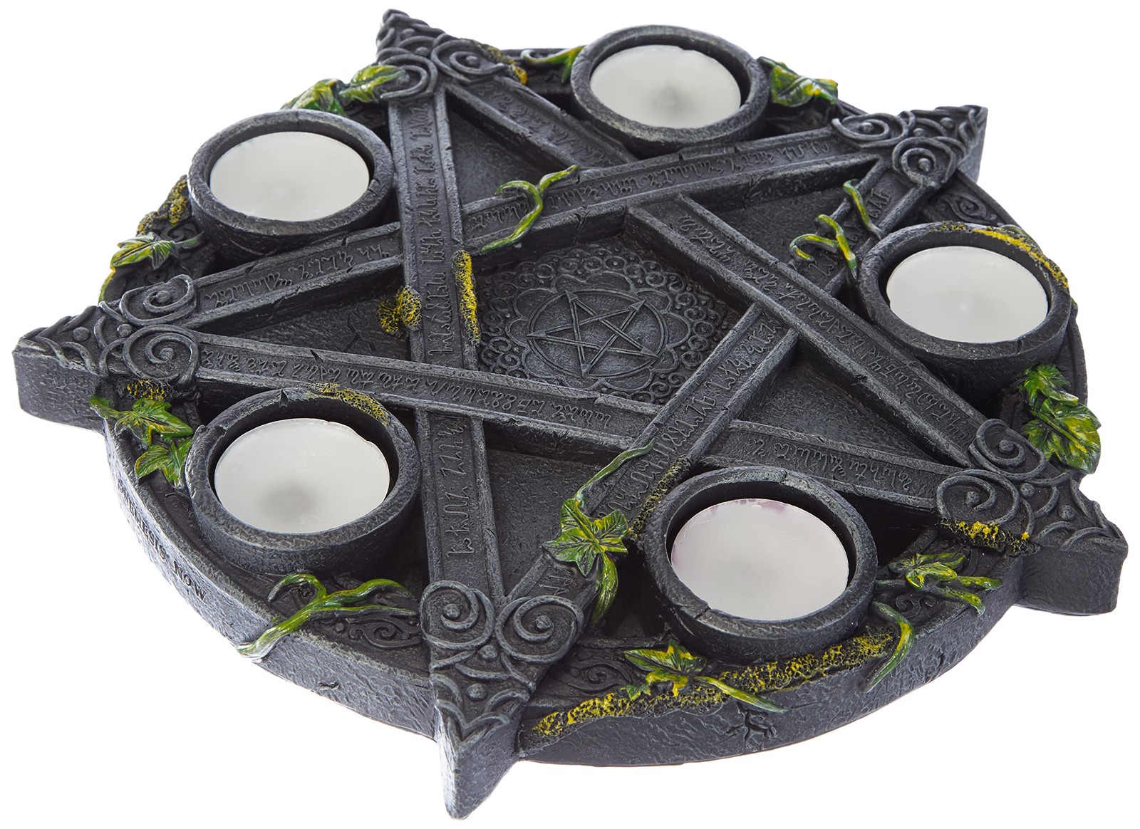 NN Designs Wiccan Pentagram Tea Light Holder Gothic Witch Candle Holder NUOVO