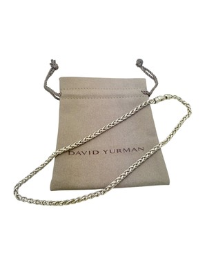 David Yurman Sterlingsilber 4 mm Weizengewebe Kette Halskette 16'' - Beutel