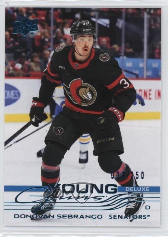 2025 Upper Deck Series 1 Young Guns Deluxe /250 Donovan Sebrango #229 Rookie RC
