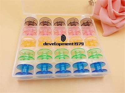New 25PCS Colorful Embroidery Thread Plastic Spool Bobbins Storage Holder #iv
