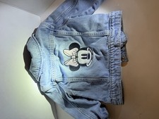 Disney Minnie Mouse Blue Denim Jacket Button Front Long Sleeve 3-6 Months