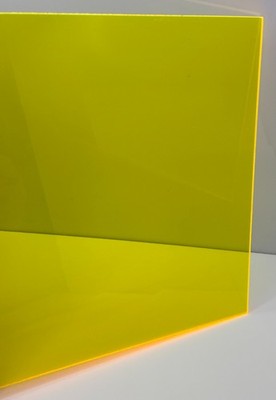 Acrylic Plexiglass Plastic Sheet-1/8'' (3mm) thick-Yellow Fluorescent-8'' x 12''