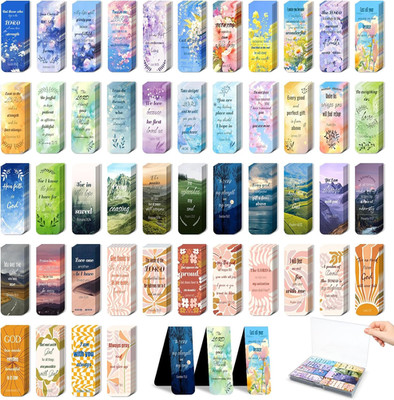 48pc Bible Verse Magnetic Bookmarks-Christian Scripture Inspirational Book Marks