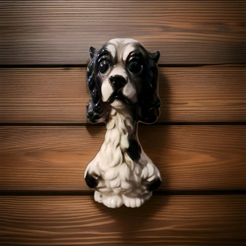 Vintage Pair Norleans Japan Sad Eyed Puppy Dog 60's Ceramic Figurine EC 2-peice  - Image 3 of 4