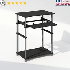 Computer Desk W/ Keyboard Tray Space Saving Design Durable MDF Home Office New