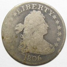 1806/5 Overdate Draped Bust Quarter - #11432