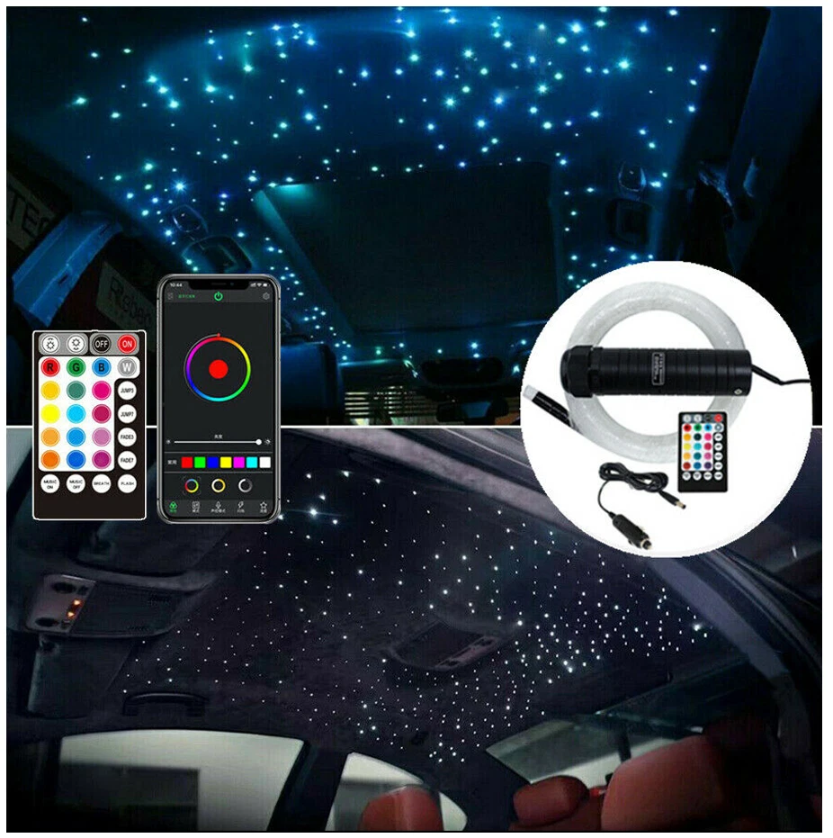 Kit de luces estrella techo techo coche 430X RGB LED fibra óptica Bluetooth APP Control Foto 4 de 4