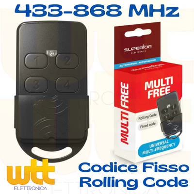 BRAVO TELECOMANDO ROLLING CODE 433-868Mhz COMPATIBILE CON NICE SMILO