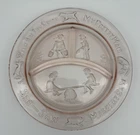 Pink Depression Glass Plate See Saw Margery Daw Childs Vintage Divided Pretty