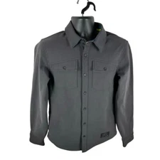 Pearl Izumi Rove Thermal Shirt Grey Button Front Fleece Shirt Jac Size Small