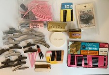 Vintage Hair Styling Lot- Wave Pins, Bobby Pins, Curlers Cosmetology 1950  s-70  s