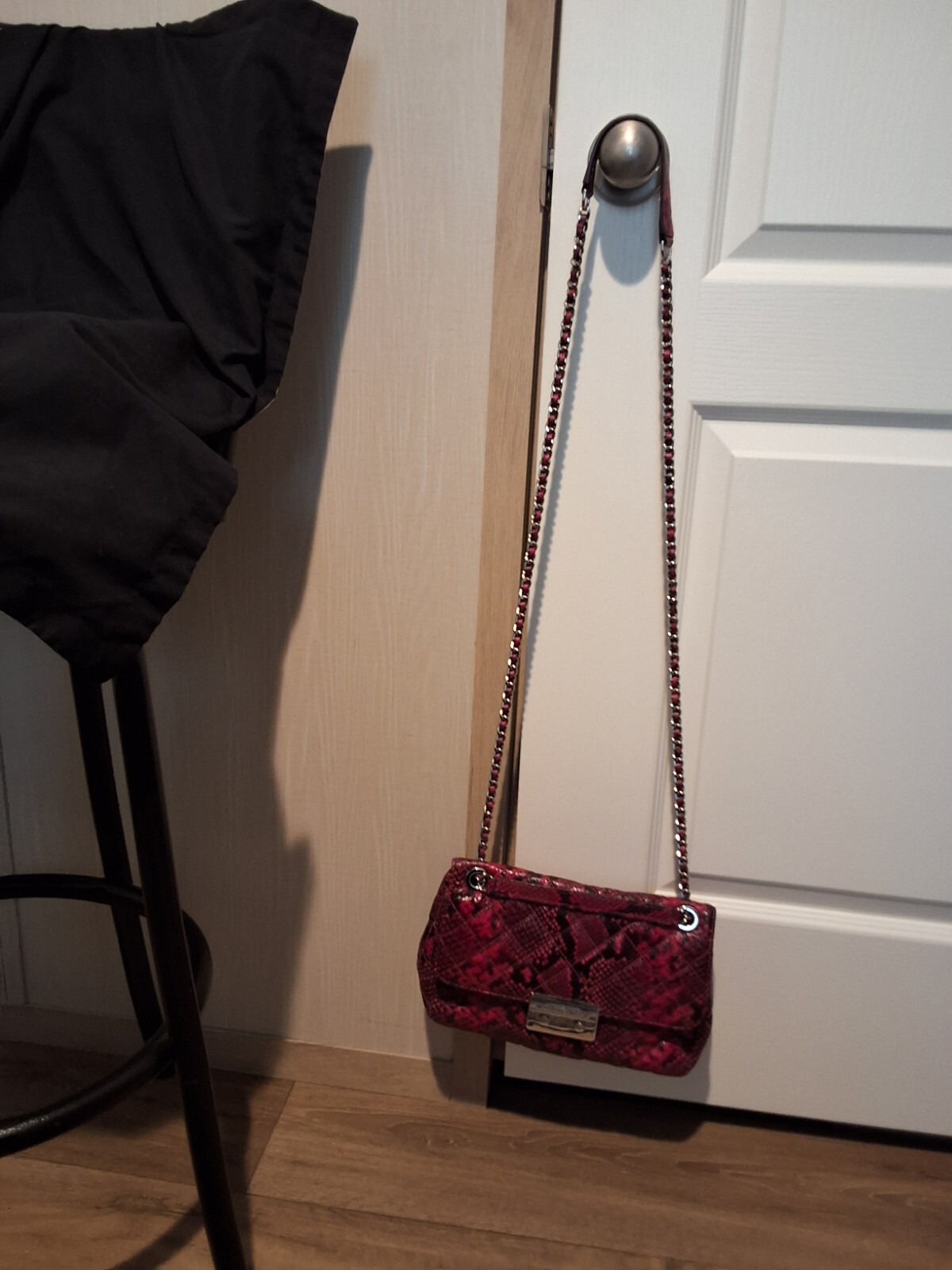 Michael Kors Burgundy Python Embossed Shoulder Bag - image 12
