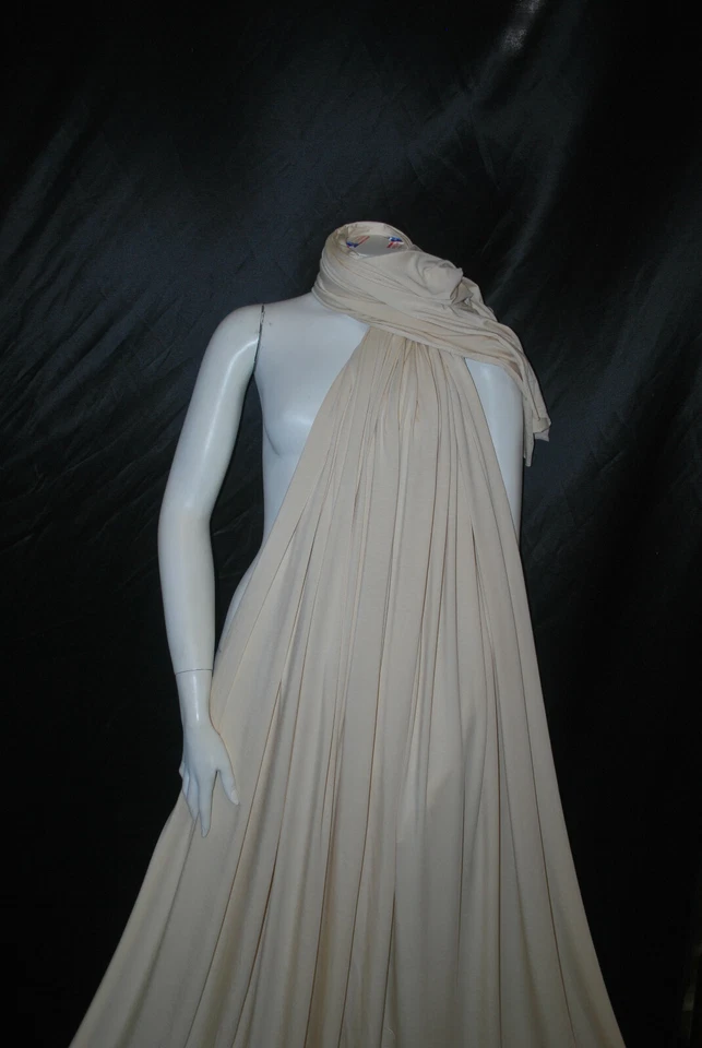 Modal Spandex Jersey Knit Fabric premium weight 10 oz by the yard Cream - Image 4 of 4