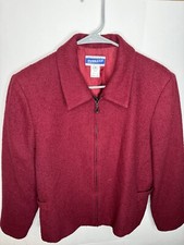 Pendleton Women's Burgundy Red Blazer Jacket 95 Pure Virgin Wool