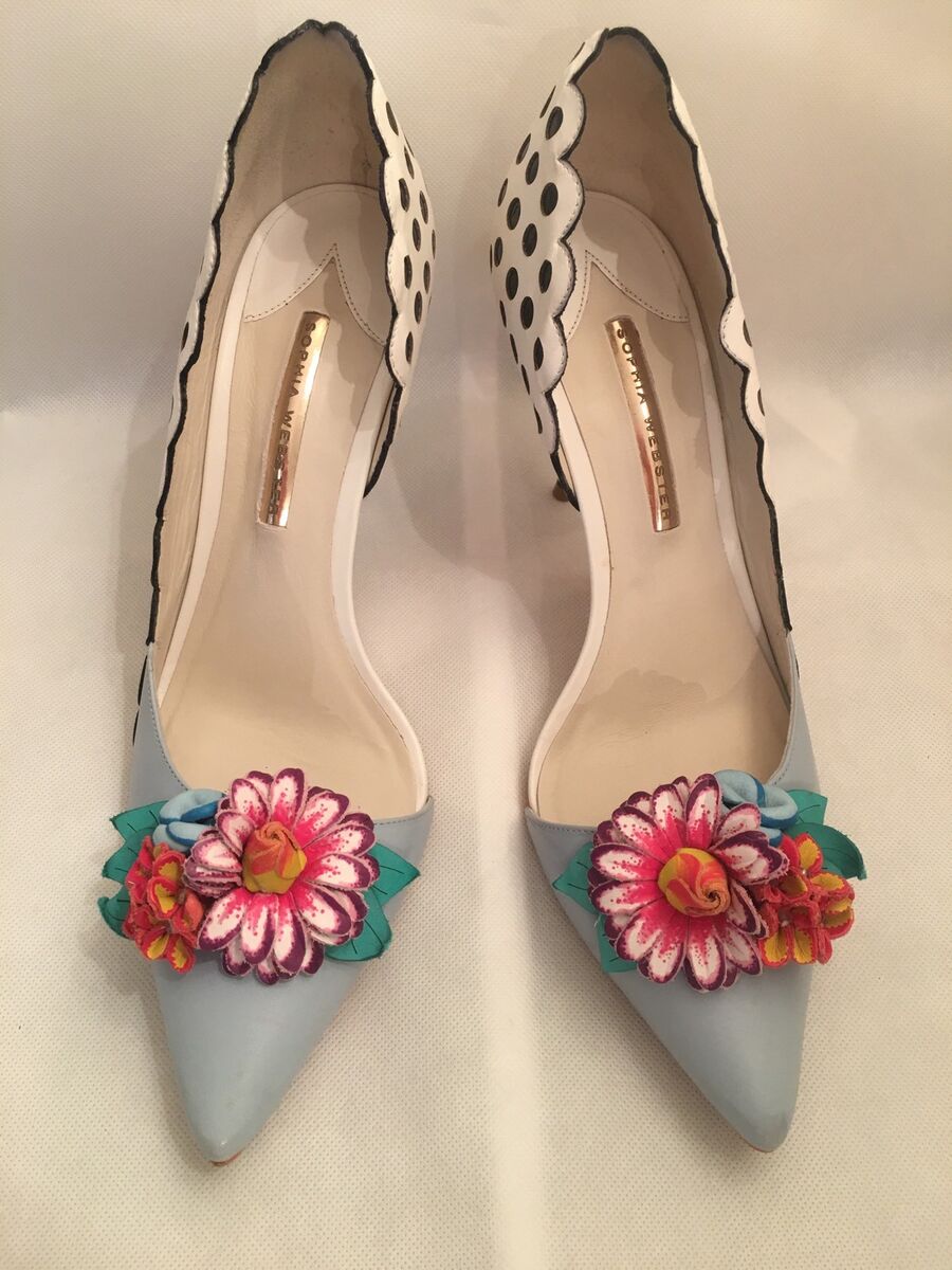 SOPHIA WEBSTER レザーフラワーモチーフサンダル Sophia Webster Flamingo ミュール | ブラック | FARFETCH JP