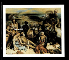 VINTAGE CLASSICS Gambia 1998- Delacroix Art- Souvenir Stamp sheet Scott 2088 MNH